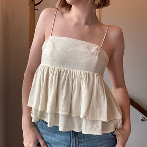 Elegant Cream Tiered Women’s Top